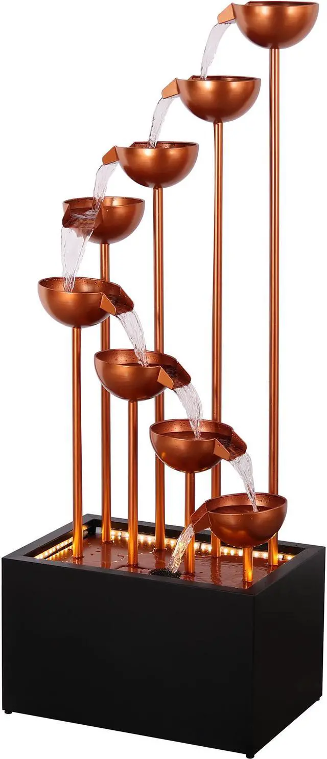 Main image of Hi-Line Gift LED Zinc Metal 8 Cups Fountain