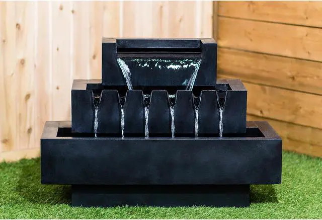 Alt view image 5 of 5 - Hi-Line Gift Multi-Level Rectangular Zinc Metal Fountain