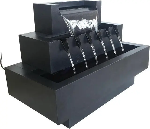 Alt view image 2 of 5 - Hi-Line Gift Multi-Level Rectangular Zinc Metal Fountain