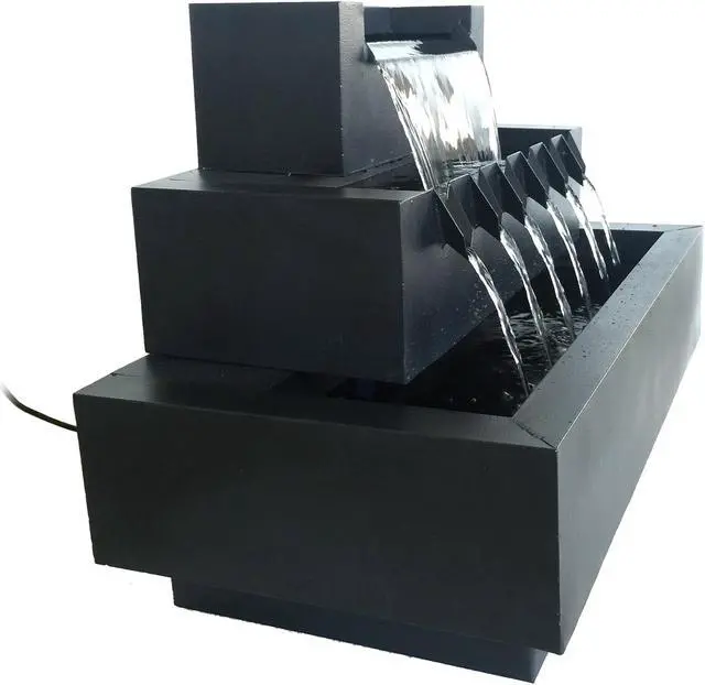 Alt view image 4 of 5 - Hi-Line Gift Multi-Level Rectangular Zinc Metal Fountain