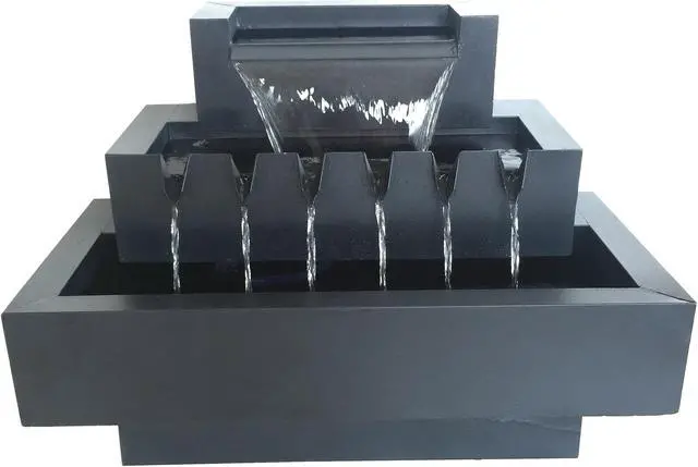 Main image of Hi-Line Gift Multi-Level Rectangular Zinc Metal Fountain