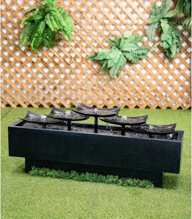 Alt view image 4 of 4 - Hi-Line Gift Multi Level Zinc Metal Plates Fountain