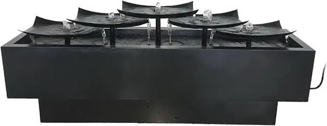 Main image of Hi-Line Gift Multi Level Zinc Metal Plates Fountain