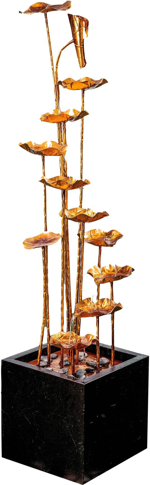 Main image of Hi-Line Gift Zinc Metal Gold Lotus Fountain