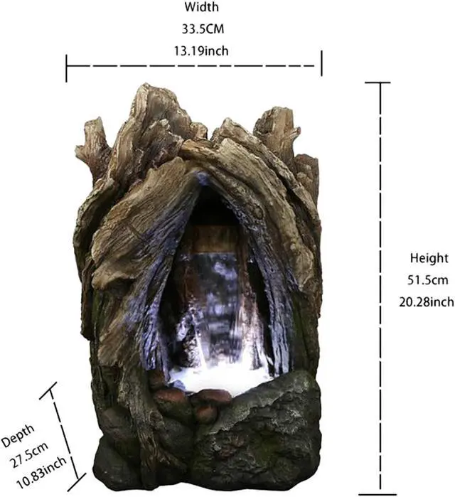 Alt view image 4 of 5 - Hi-Line Gift LED Tree Trunk Waterfall Fountain