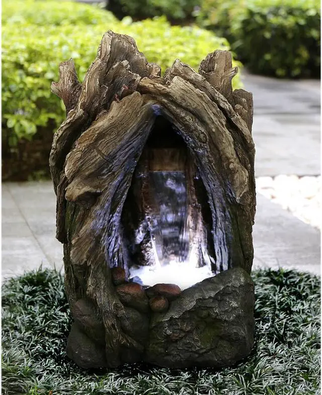 Alt view image 5 of 5 - Hi-Line Gift LED Tree Trunk Waterfall Fountain