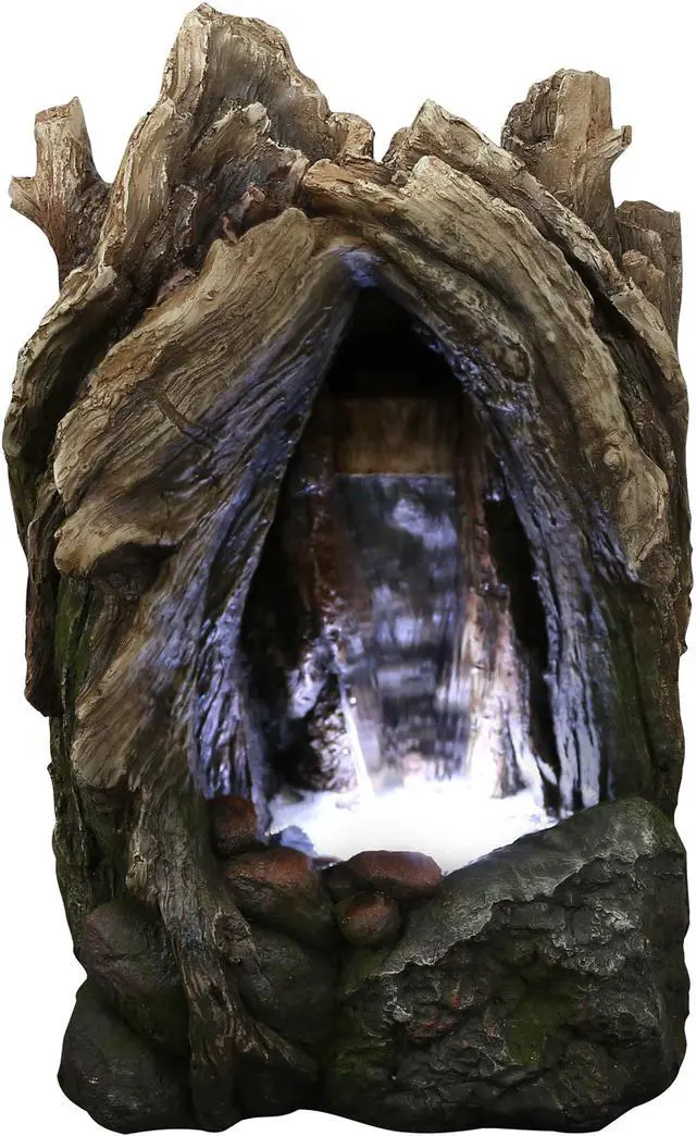 Main image of Hi-Line Gift LED Tree Trunk Waterfall Fountain