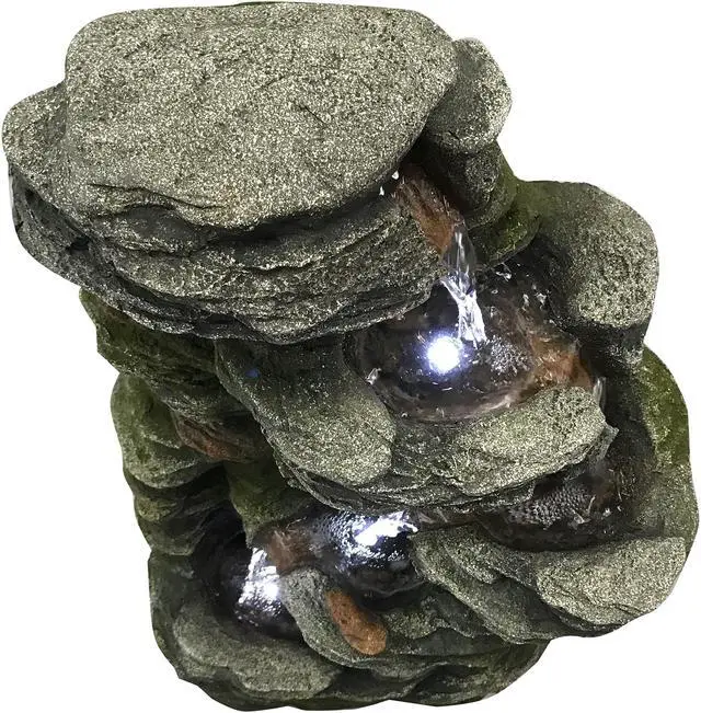 Alt view image 2 of 4 - Hi-Line Gift LED Multi Level Stone Fountain