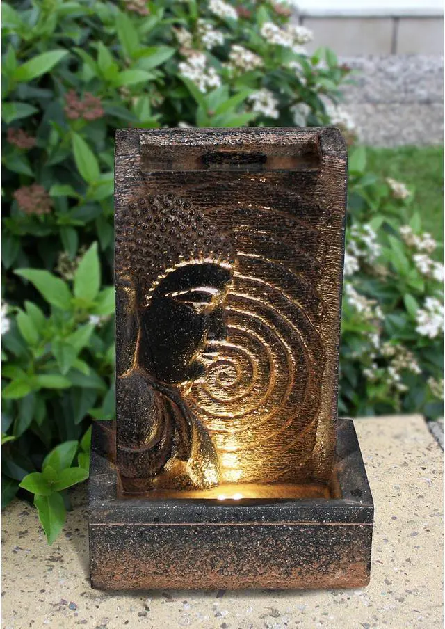 Alt view image 5 of 5 - Hi-Line Gift LED Buddha Water Wall Fountain