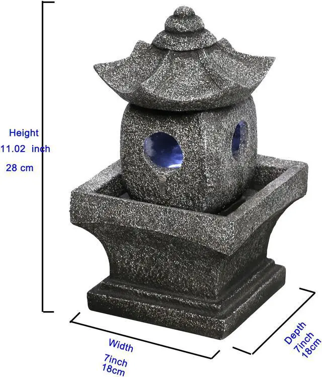 Alt view image 4 of 5 - Hi-Line Gift LED Pagoda Fountain