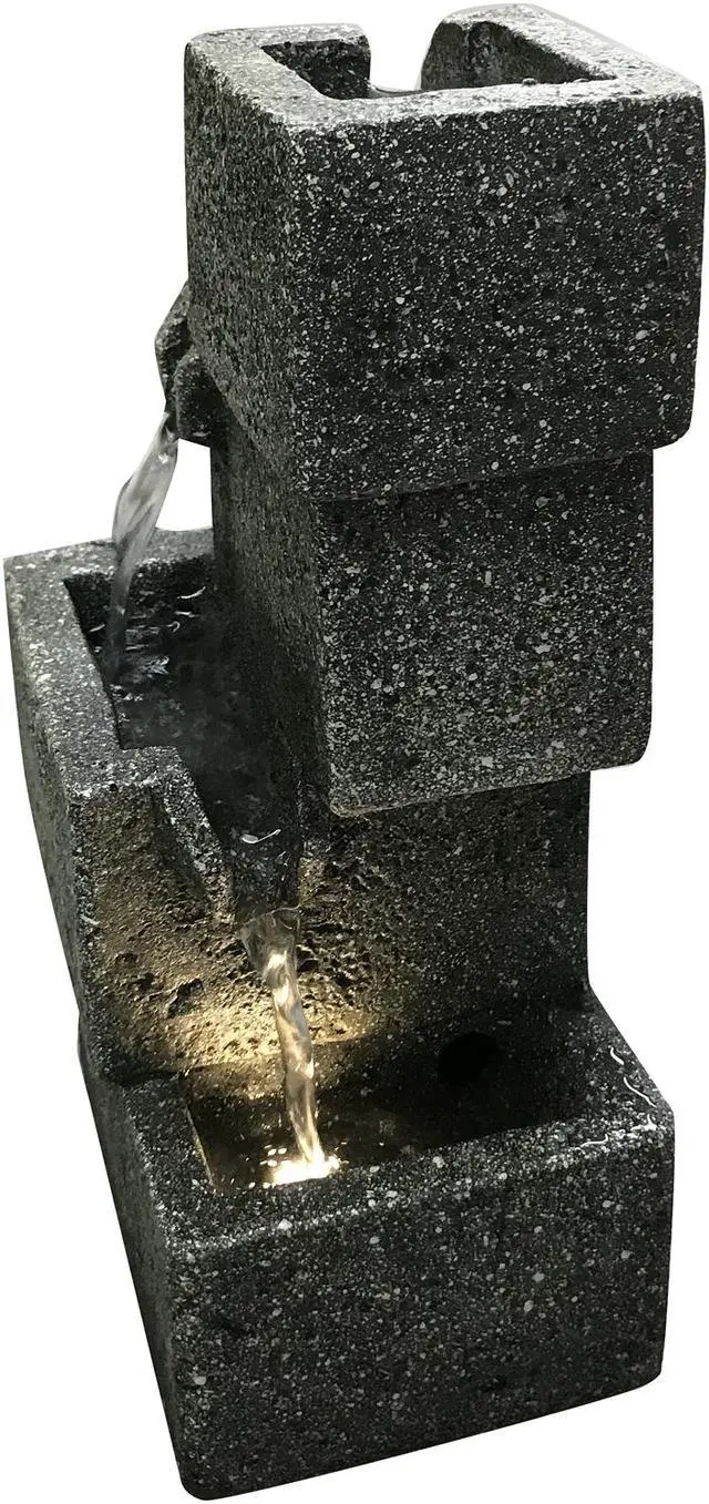 Alt view image 2 of 6 - Hi-Line Gift LED Concrete Crates Fountain