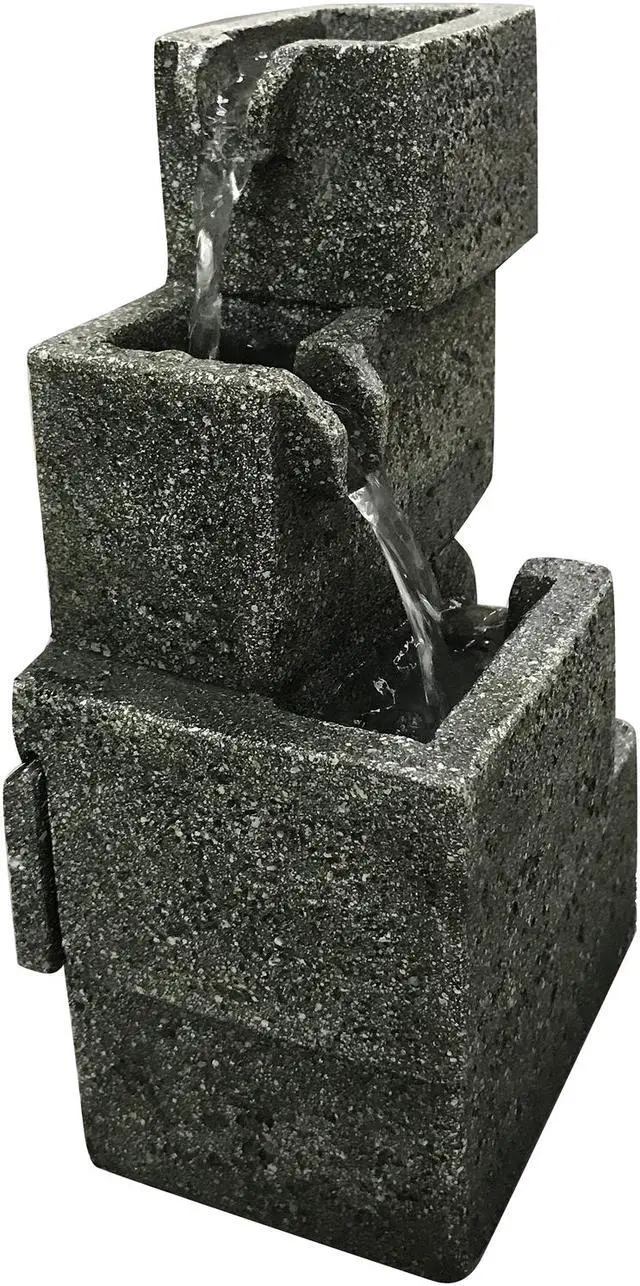 Alt view image 3 of 6 - Hi-Line Gift LED Concrete Crates Fountain