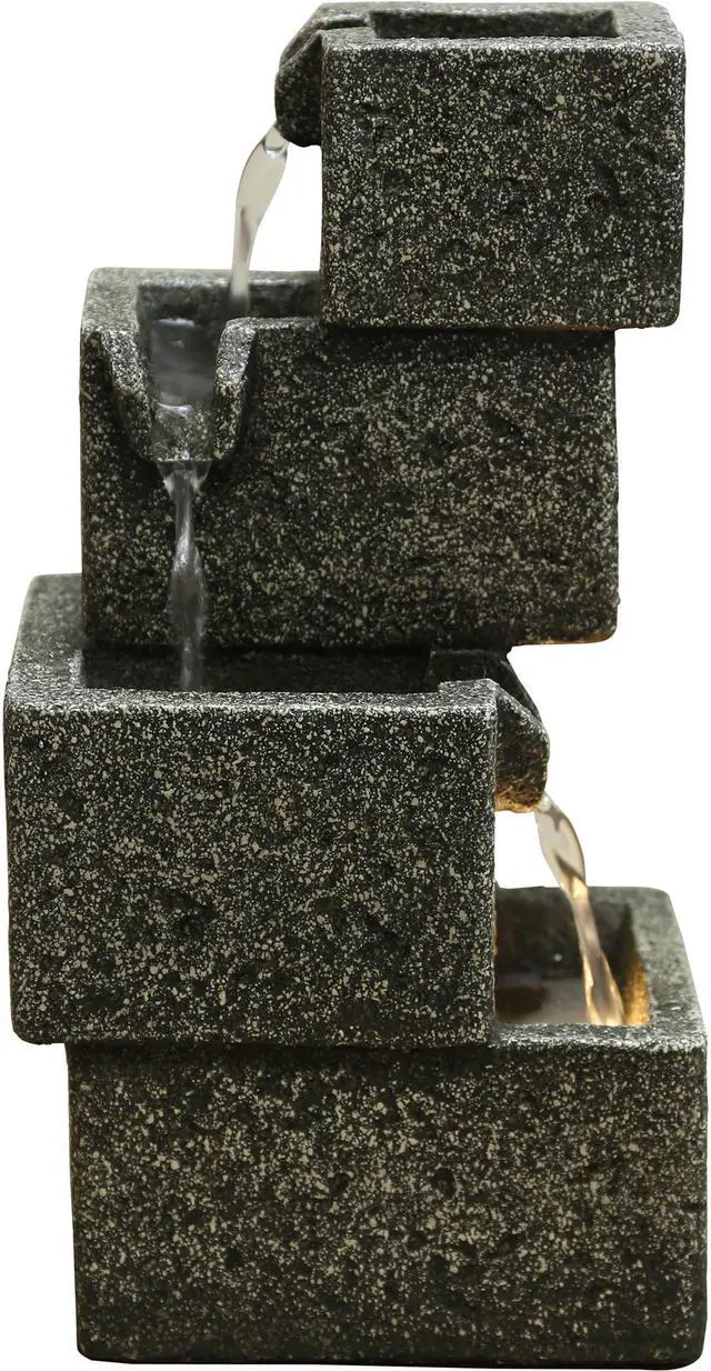 Main image of Hi-Line Gift LED Concrete Crates Fountain