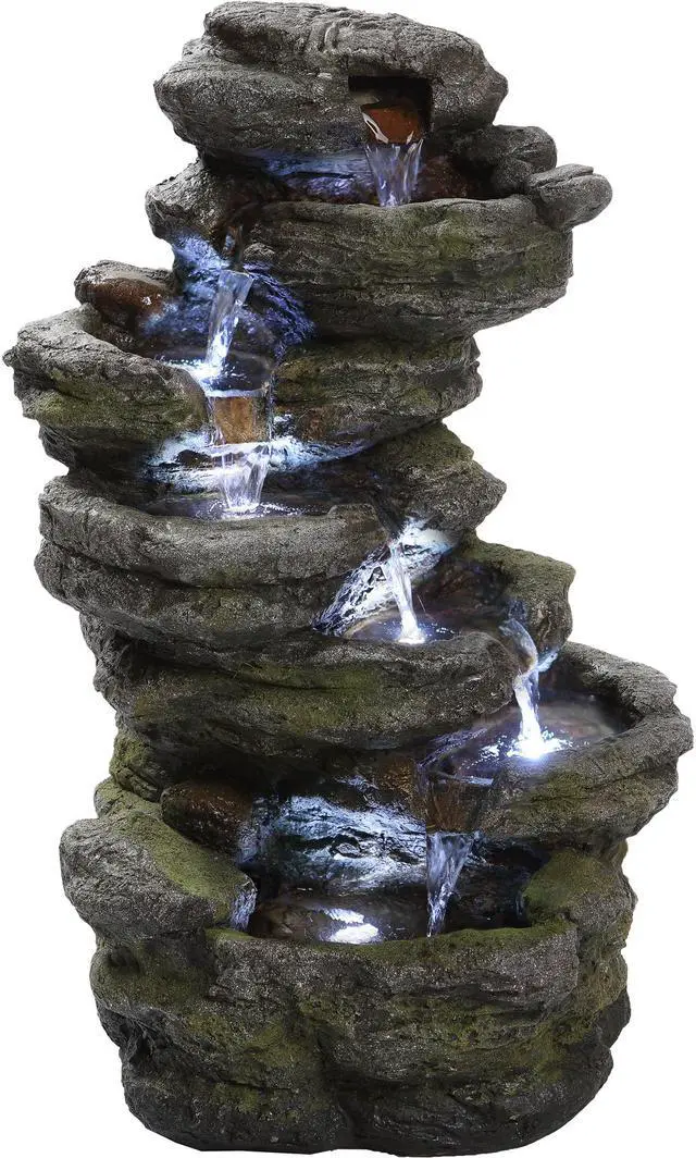 Main image of Hi-Line Gift LED Multi Level Rock Fountain
