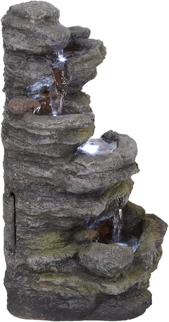 Alt view image 3 of 5 - Hi-Line Gift LED Multi Level Rock Fountain