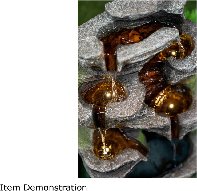 Alt view image 3 of 5 - Rock Fountain with LED Lights
