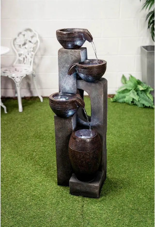 Alt view image 3 of 3 - Hi-Line Gift LED Cascading Bowls Fountain