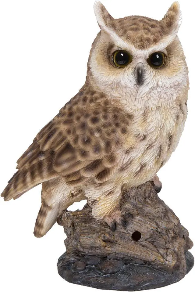 Main image of Hi-Line Gift Motion Activated Singing Long Eared Owlet Standing On Stump