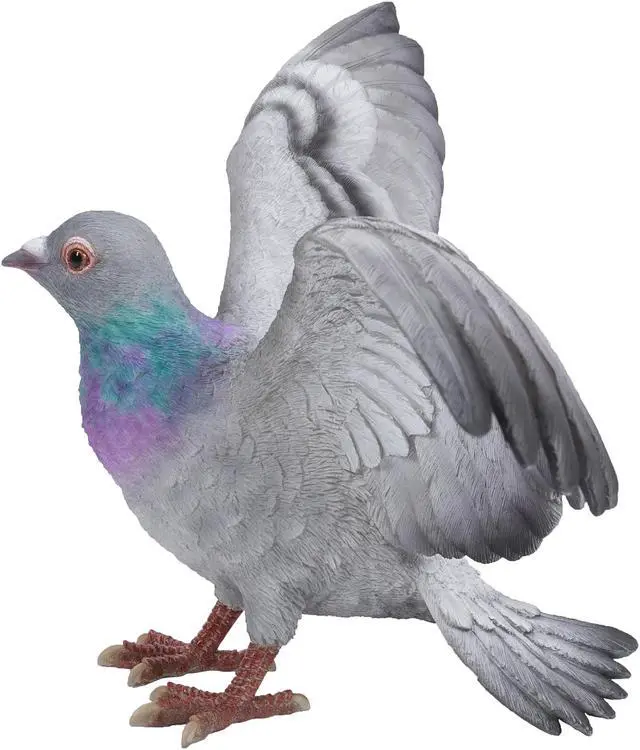 Alt view image 2 of 6 - Hi-Line Gift Grey Pigeon with Coloured Neck Statue