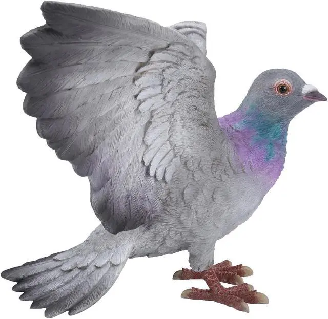 Alt view image 3 of 6 - Hi-Line Gift Grey Pigeon with Coloured Neck Statue