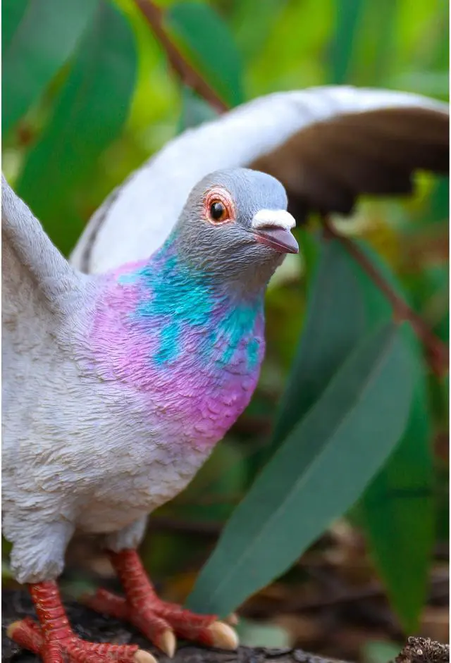 Alt view image 6 of 6 - Hi-Line Gift Grey Pigeon with Coloured Neck Statue