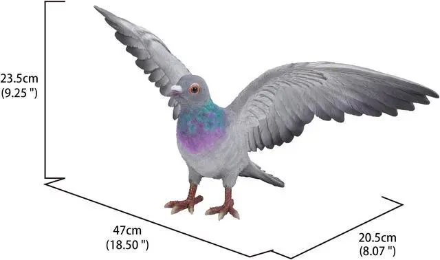 Alt view image 5 of 6 - Hi-Line Gift Grey Pigeon with Coloured Neck Statue