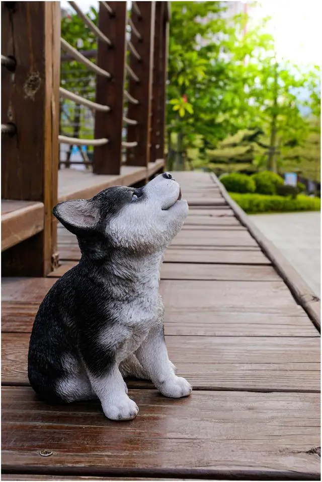 Alt view image 8 of 8 - Hi-Line Gift Siberian Husky Puppy Howling