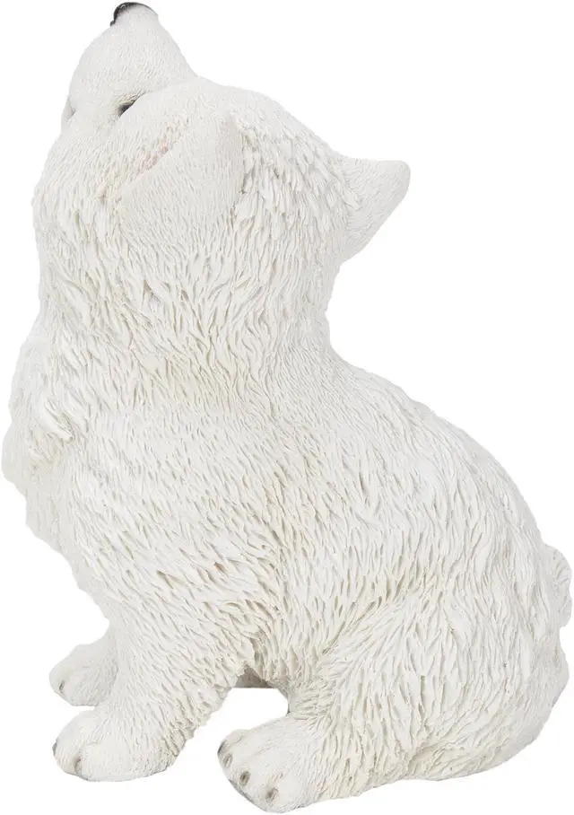 Alt view image 3 of 7 - Hi-Line Gift Howling American Eskimo Puppy Statue