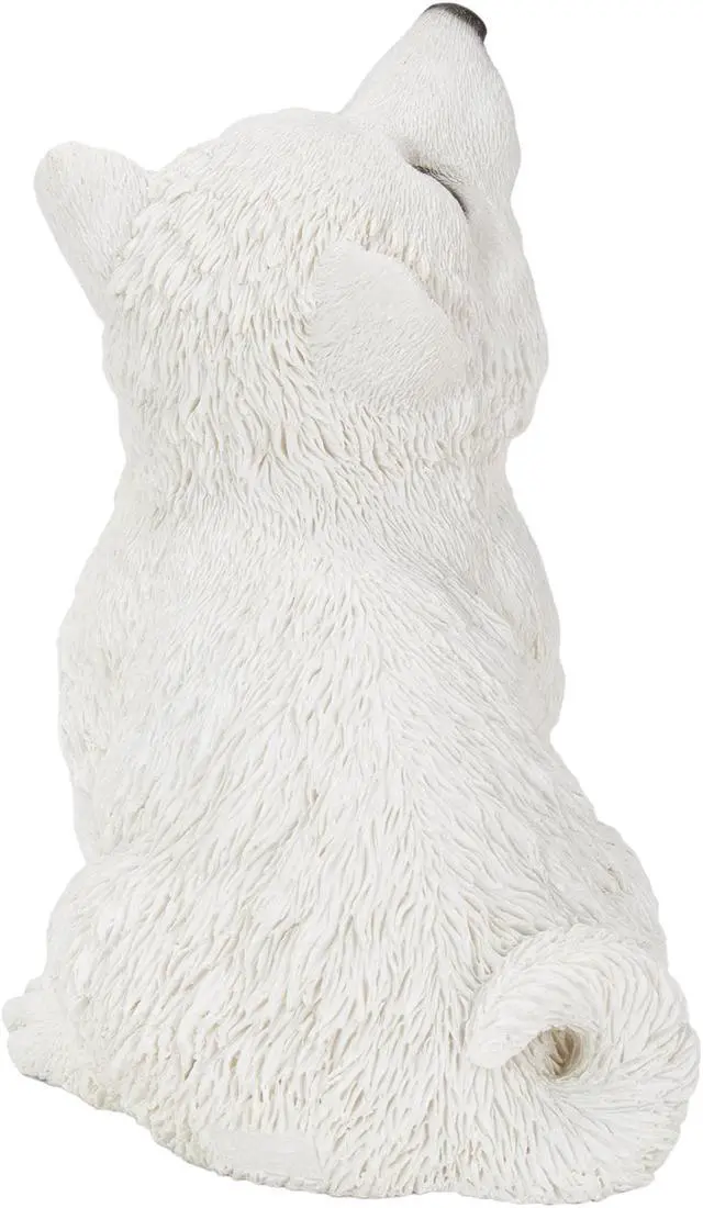 Alt view image 4 of 7 - Hi-Line Gift Howling American Eskimo Puppy Statue