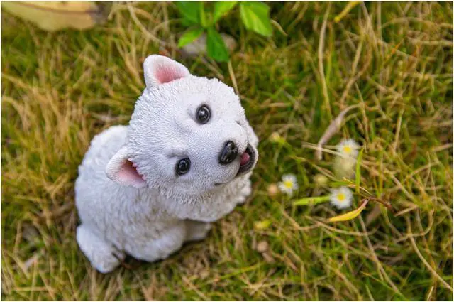 Alt view image 6 of 7 - Hi-Line Gift Howling American Eskimo Puppy Statue