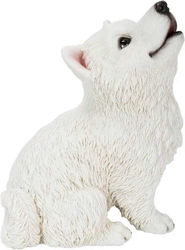 Main image of Hi-Line Gift Howling American Eskimo Puppy Statue