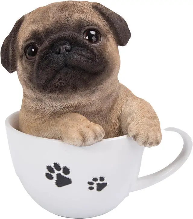 Main image of Hi-Line Gift Teacup Pug Puppy Statue