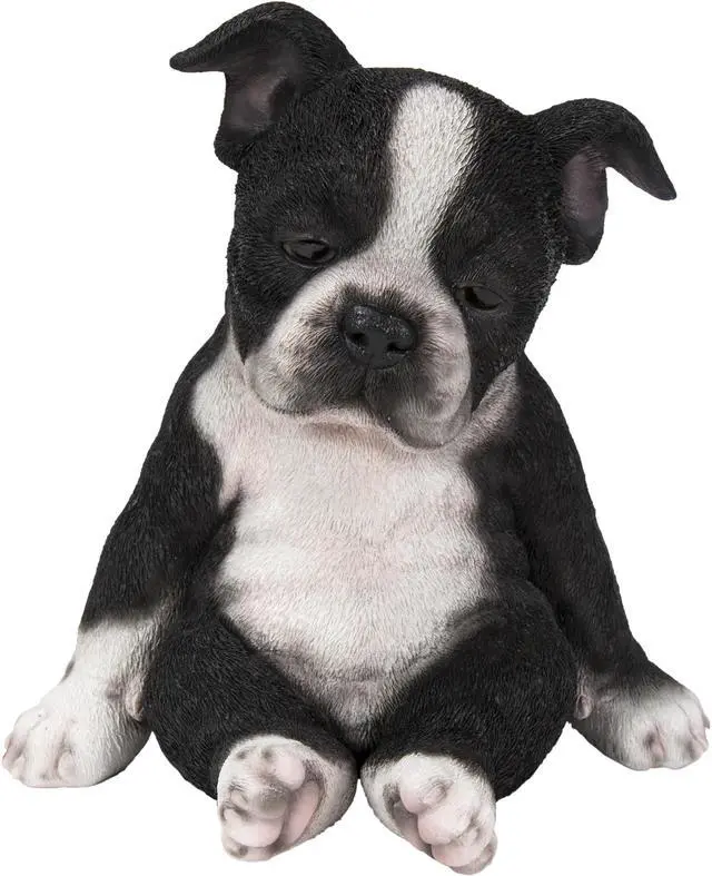Main image of Hi-Line Gift Sleepy Boston Terrier Puppy Statue Sitting