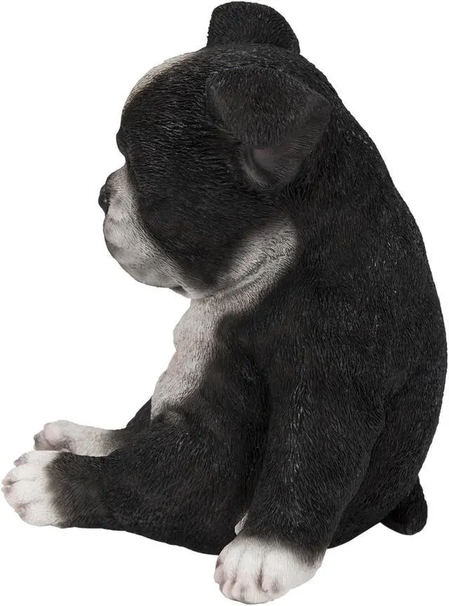 Alt view image 2 of 8 - Hi-Line Gift Sleepy Boston Terrier Puppy Statue Sitting