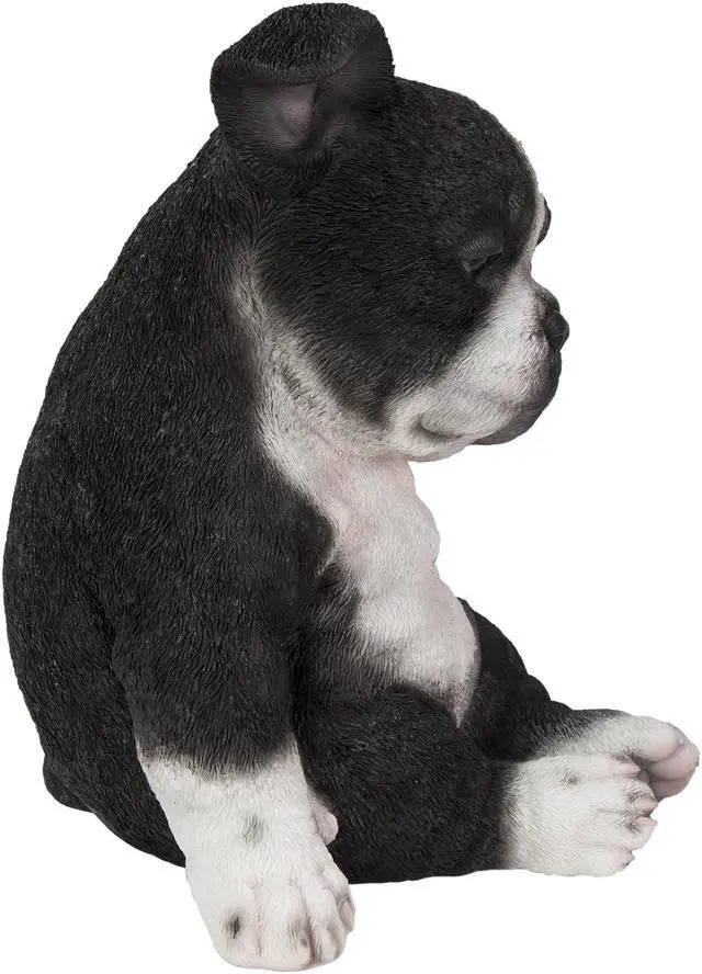Alt view image 4 of 8 - Hi-Line Gift Sleepy Boston Terrier Puppy Statue Sitting