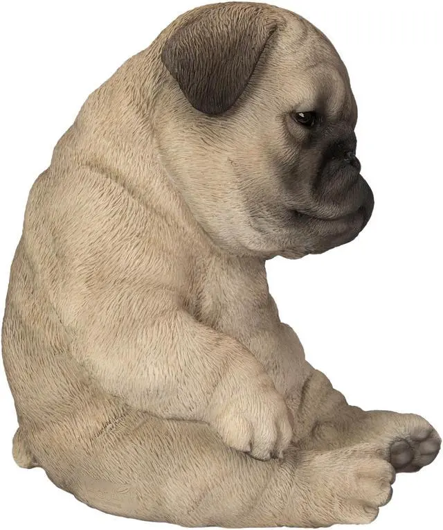 Alt view image 3 of 7 - Hi-Line Gift Sleepy Pug Puppy Statue Sitting