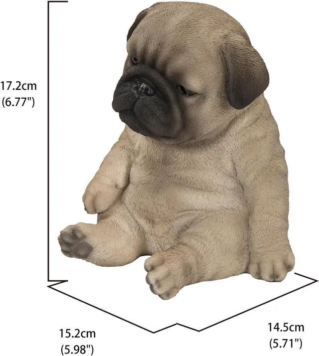 Alt view image 4 of 7 - Hi-Line Gift Sleepy Pug Puppy Statue Sitting