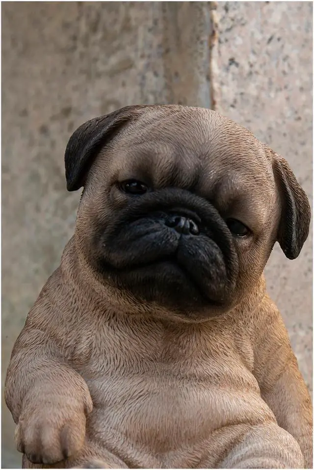 Alt view image 6 of 7 - Hi-Line Gift Sleepy Pug Puppy Statue Sitting