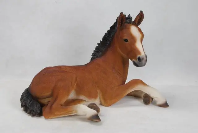 Main image of Hi-Line Gift Large Horse Colt Laying Down Statue