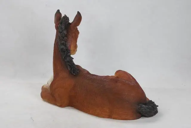 Alt view image 2 of 2 - Hi-Line Gift Large Horse Colt Laying Down Statue