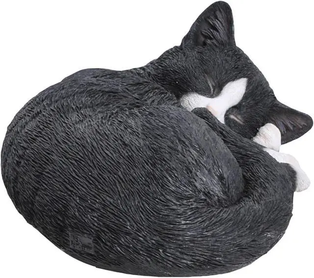 Alt view image 2 of 5 - Hi-Line Gift Black/White Cat Sleeping Lying Down