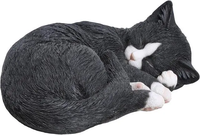Main image of Hi-Line Gift Black/White Cat Sleeping Lying Down