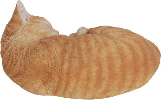 Alt view image 4 of 5 - Hi-Line Gift Orange Tabby Cat Sleeping Lying Down