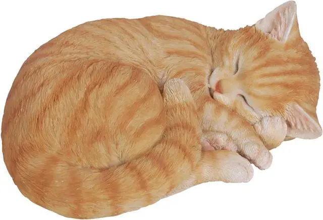 Main image of Hi-Line Gift Orange Tabby Cat Sleeping Lying Down