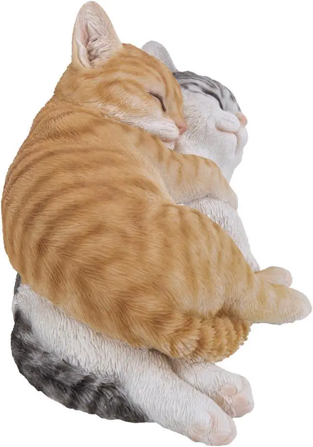 Alt view image 4 of 7 - Hi-Line Gift Orange & Grey Tabby Cats Sleeping