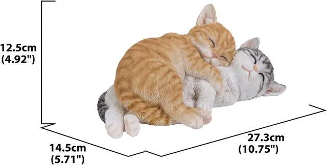 Alt view image 6 of 7 - Hi-Line Gift Orange & Grey Tabby Cats Sleeping