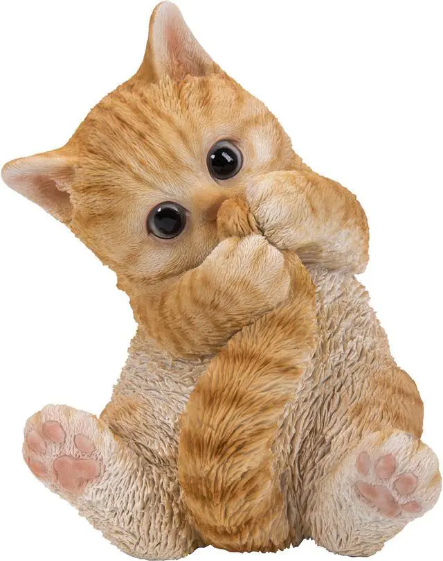 Main image of Hi-Line Gift Orange Tabby Kitten Playing with Tail