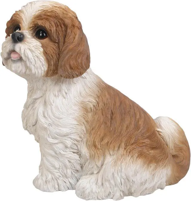 Alt view image 2 of 7 - Hi-Line Gift Brown & White Shih Tzu Sitting