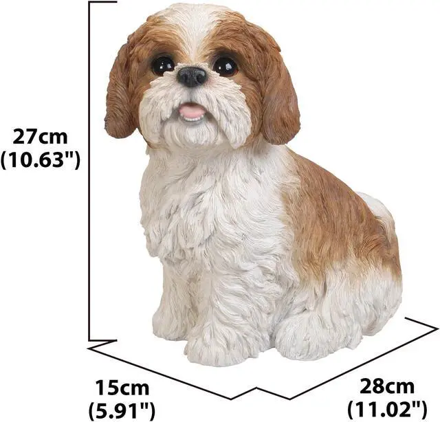 Alt view image 5 of 7 - Hi-Line Gift Brown & White Shih Tzu Sitting