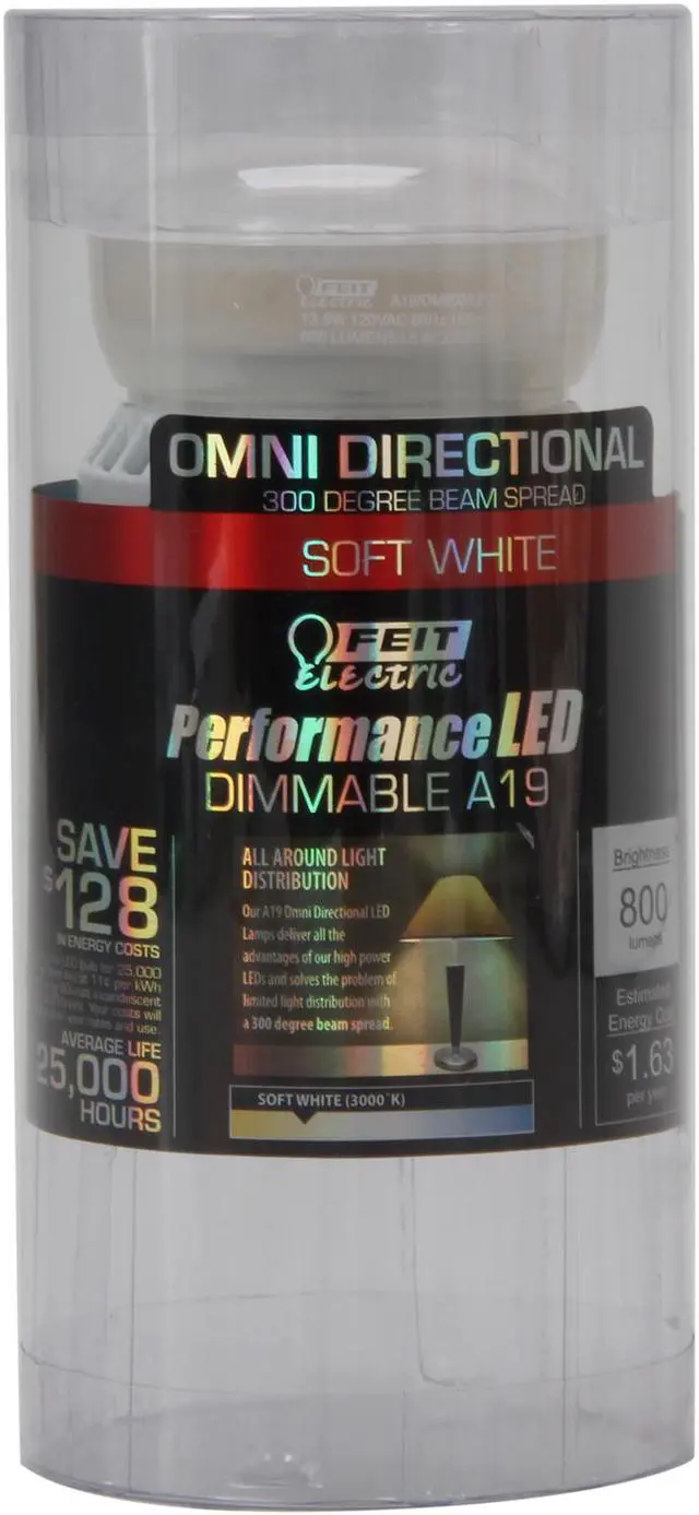 Alt view image 5 of 5 - Feit Electric A19/OM800/LED 60 W Equivalent Omni Directional LED